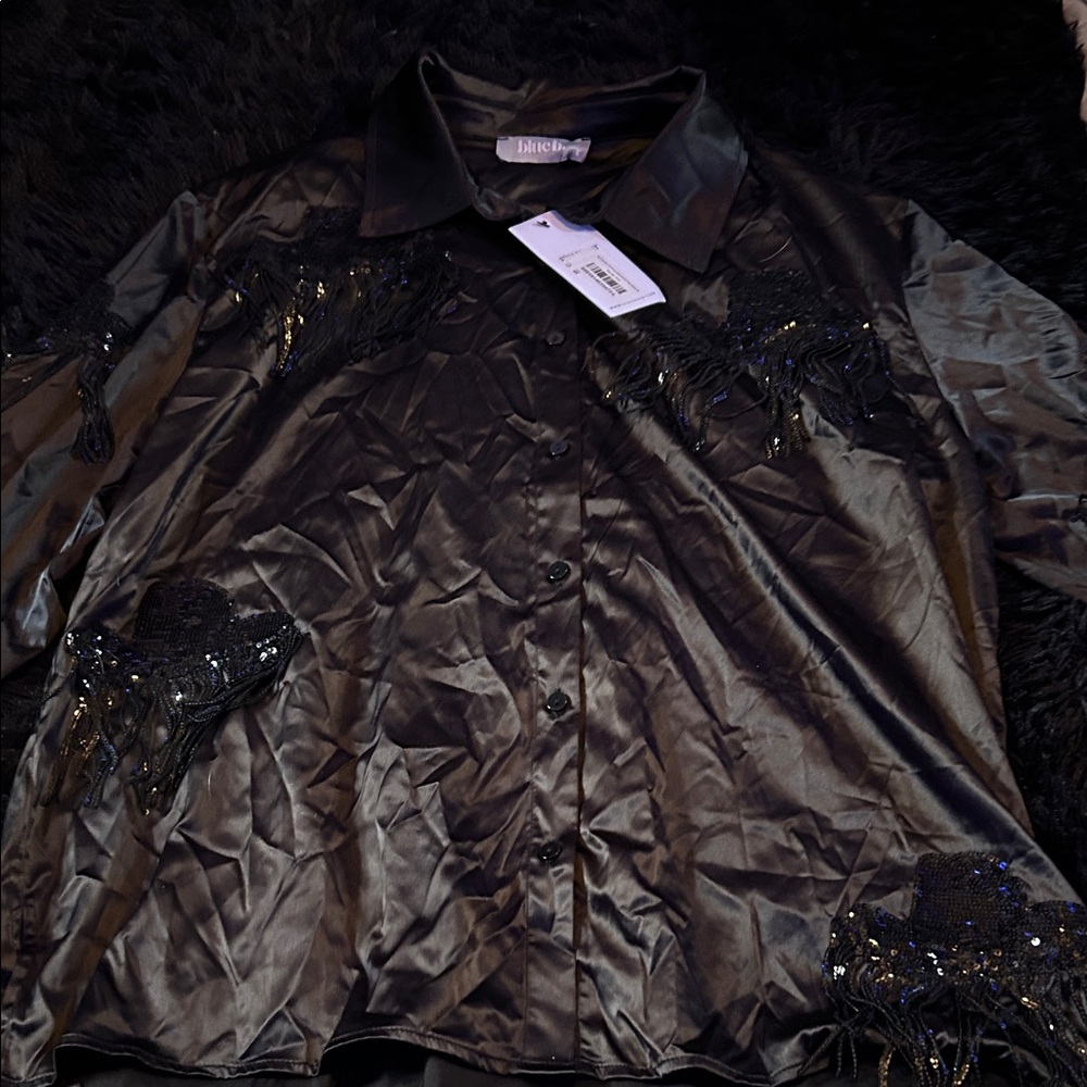 Black Satin Women's Blazer